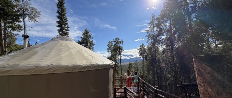 Yurt in the forest near Leadville with mountain views