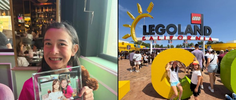 Ava on her 14th birthday and the crew at LEGOLAND California, July 2026