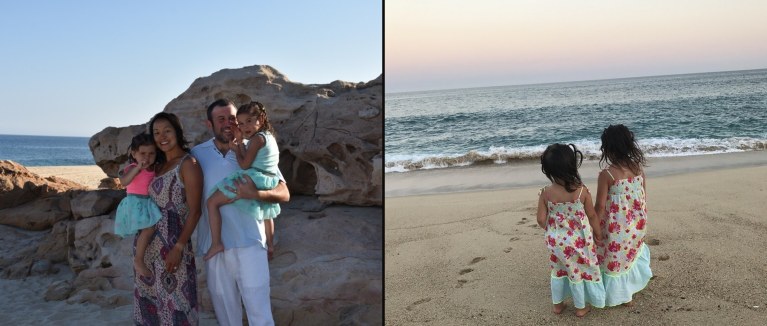 Jacobs family in Cabo, June 2017: Family on the Rocks and Girls at Sunset